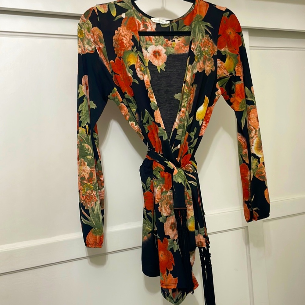 Honey punch burnt orange floral romper